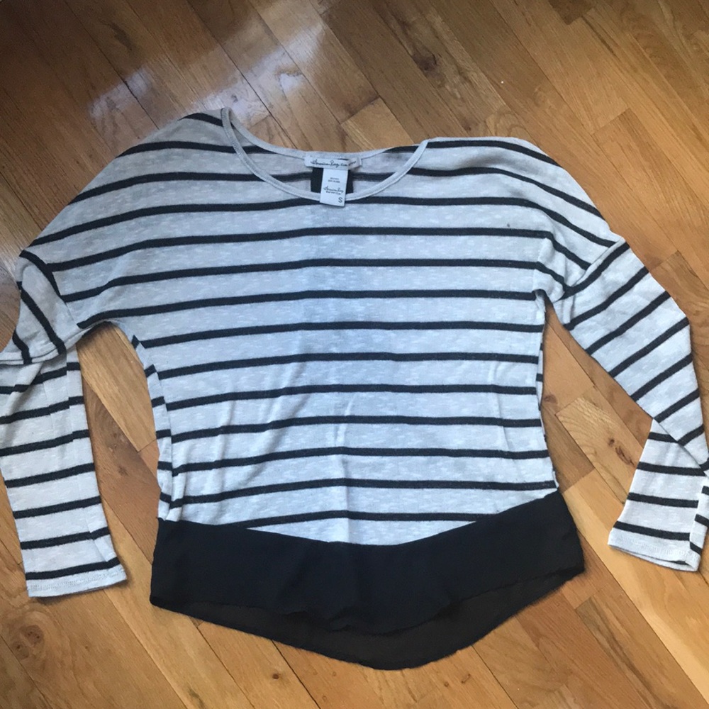 AMERICAN RAG Striped Mesh Shirt